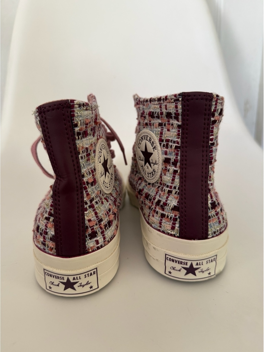 Converse Chuck Taylor All Star high top tweed sneakers pink - Picture 3 of 9
